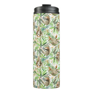 Tropisches Aquarell-Trägheits-Muster Thermosbecher