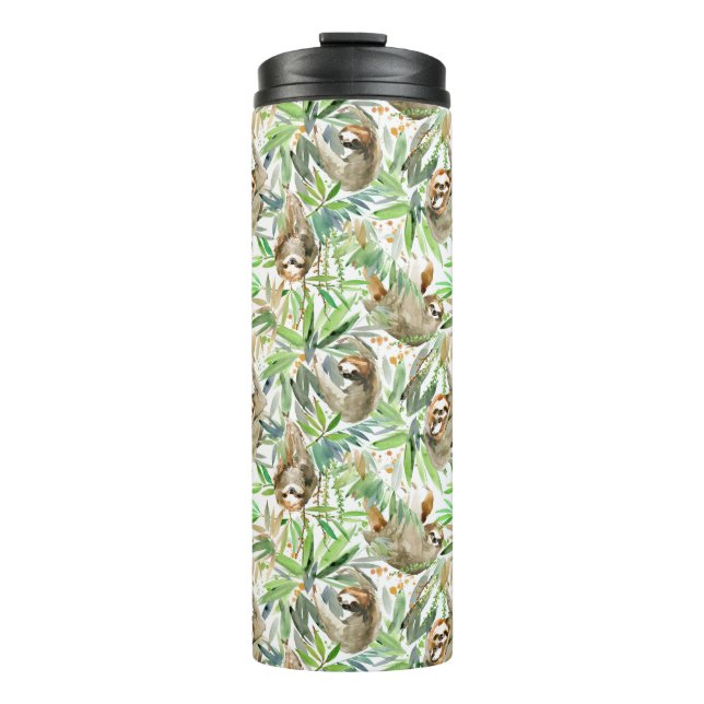 Tropisches Aquarell-Trägheits-Muster Thermosbecher (Vorderseite)