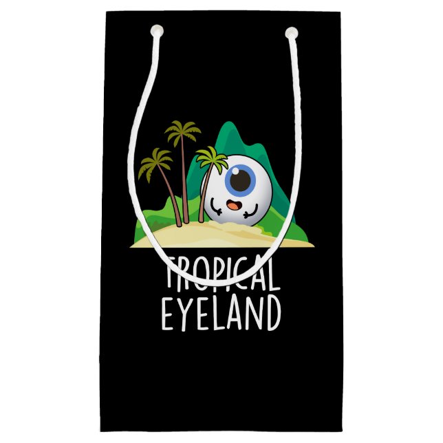 Tropisches Auge Land Funny Island Pun Dark BG Kleine Geschenktüte (Vorderseite)