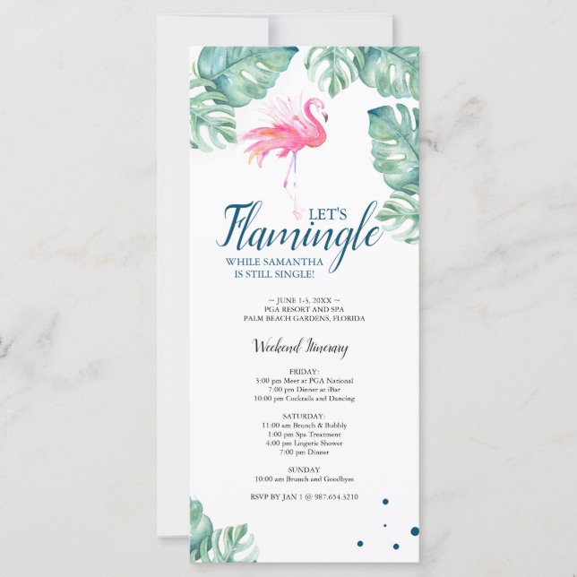 Tropisches Bachelorette Weekend Party (Vorderseite)