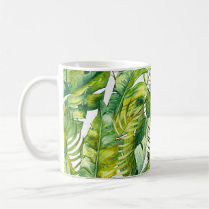 Tropisches Banana-Blätter Wasserfarbenmuster Kaffeetasse