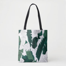 Tropisches Bananenblatt-Muster-Tasche: Dunkelgrün