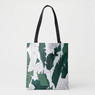 Tropisches Bananenblatt-Muster-Tasche: Dunkelgrün