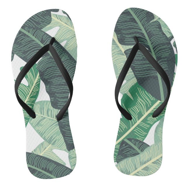 Tropisches Bananenleaf-Muster Flip Flops (Fußbett)