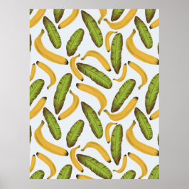 Tropisches Bananenleaf Muster Poster