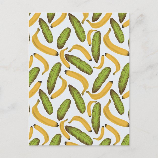 Tropisches Bananenleaf Muster Postkarte (Vorderseite)