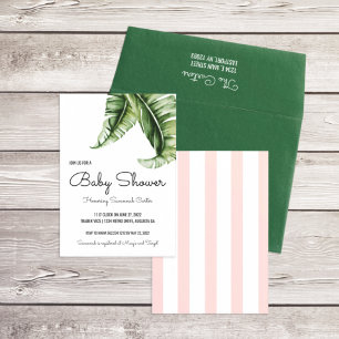Tropisches Bananenleaf/Streifen Babydusche Einladung