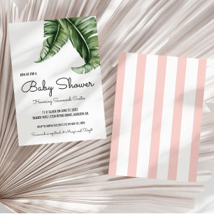 Tropisches Bananenleaf/Streifen Babydusche Einladung