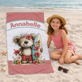 Tropisches Bärenparadies mit floralem Surf-Charm Strandtuch