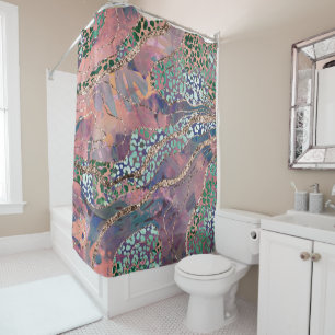 Tropisches Batik-Tier-Glitter-Glamour 1 Duschvorhang