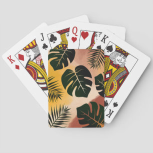 Tropisches Blatt abstraktes Muster Spielkarten