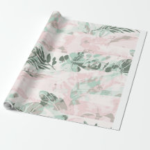 Tropisches Blatt Botanisches Geschenkpapier Pastel