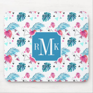 Tropisches Blatt-Dreieck-Muster Mousepad