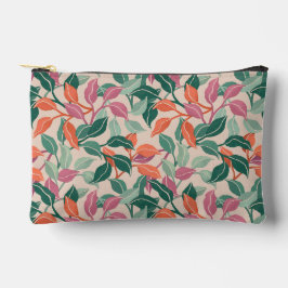Tropisches Blatt Korallen Grün Botanisch Chic Weib Zubehörtasche