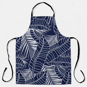 Tropisches Blatt, marineblau Schürze