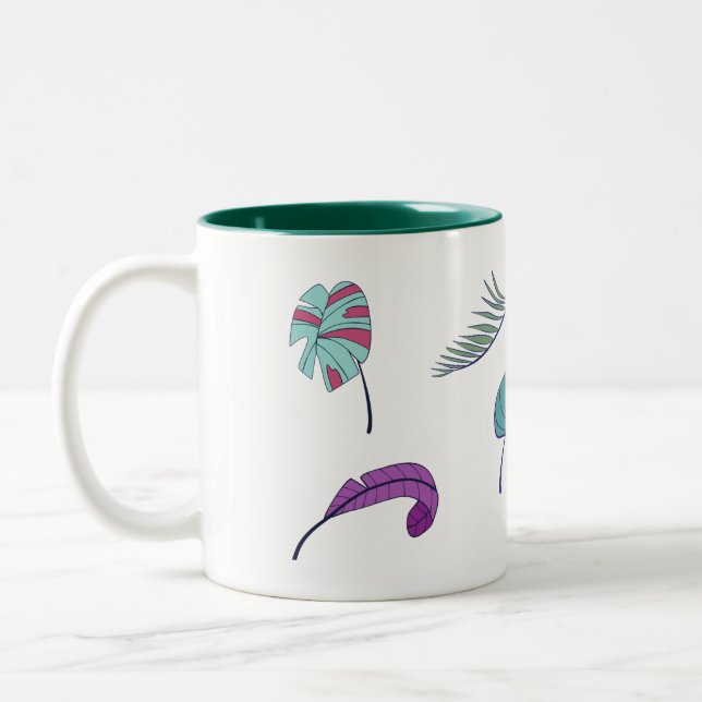 Tropisches Blätter Design Kaffeetasse  (Links)