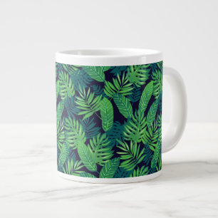 Tropisches Blätter-Muster Jumbo-Tasse