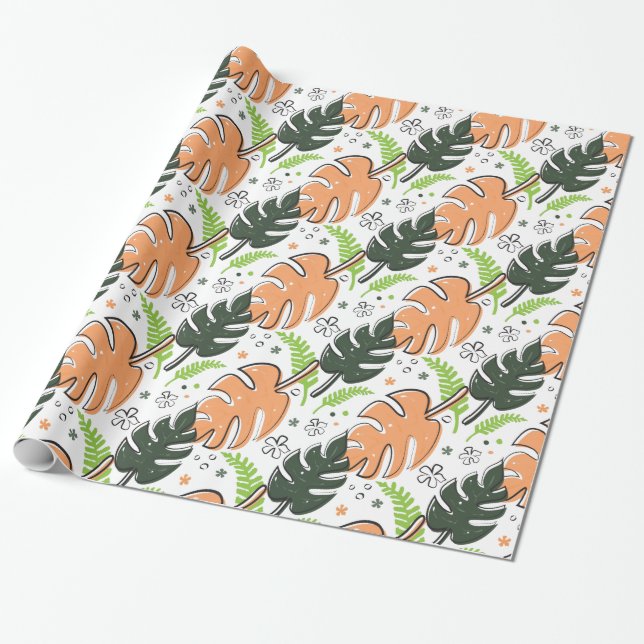 tropisches Blätter, Packpapier (Ungerollt)