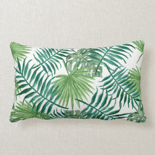 Tropisches Blättermuster des modernen Watercolor Lendenkissen
