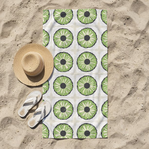 Tropisches Blattgrün mit Ananas-Scheiben Strandtuch