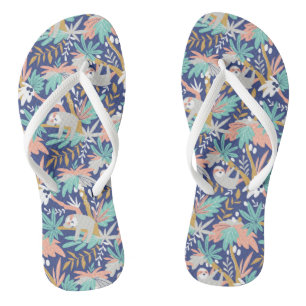 Tropisches Blau-Slotmuster Flip Flops