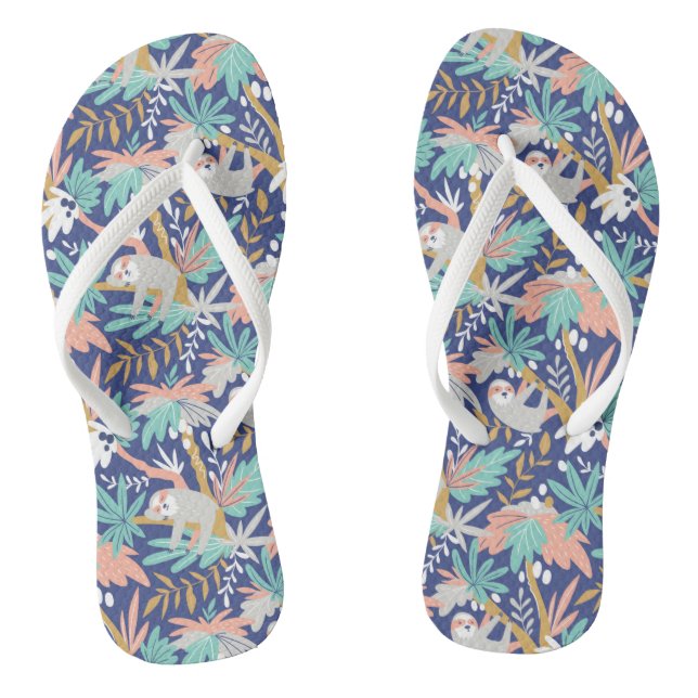 Tropisches Blau-Slotmuster Flip Flops (Fußbett)