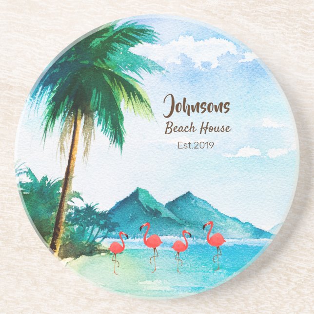 Tropisches Blaues Meer Getränkeuntersetzer (Vorne)