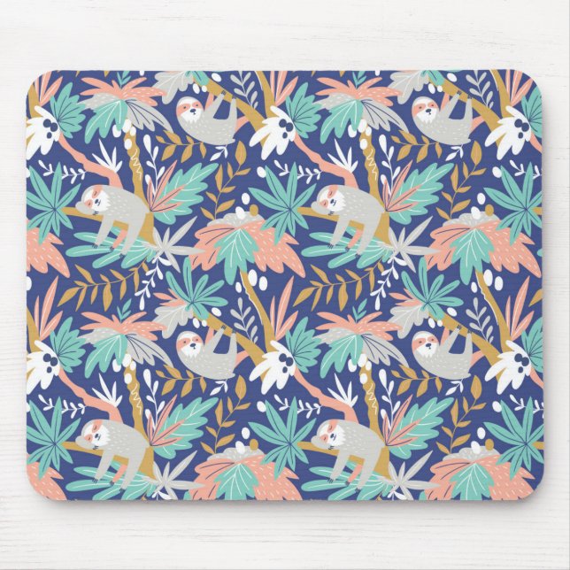 Tropisches blaues Trägheits-Muster Mousepad (Vorne)