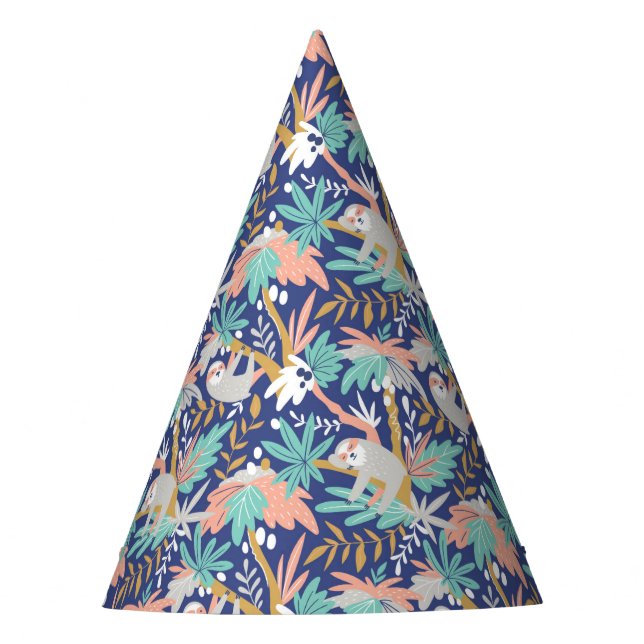 Tropisches blaues Trägheits-Muster Partyhütchen (Vorderseite)