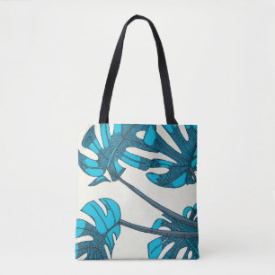 Tropisches, blaues, weißes Design