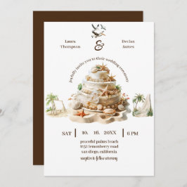 Tropisches Bliss | Personalisierter Hochzeitstorte Einladung