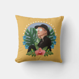 Tropisches Blond Collage Throw Kissen