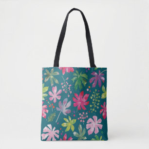 Tropisches Blumen-Burst-Muster-Tasche
