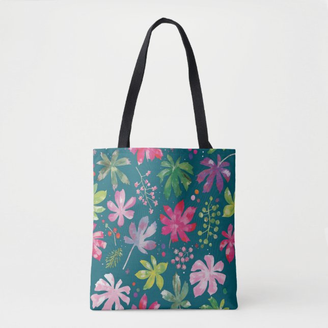 Tropisches Blumen-Burst-Muster-Tasche (Vorderseite)