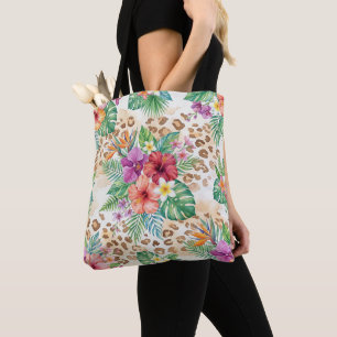 Tropisches Blumen-Leoparden-Druckmuster