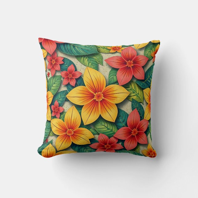 tropisches Blumendesign  Kissen (Vorderseite)