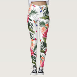 Tropisches Blumendesign, Vögel, Schmetterlinge Leggings