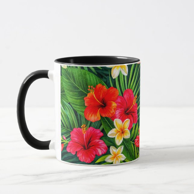 Tropisches Blumengeschenk - farbenfroher Hibiskus Tasse (Links)