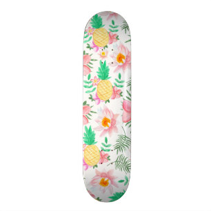 Tropisches Blumenmuster des modernen Skateboard