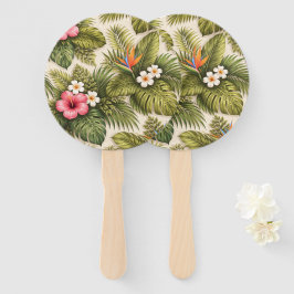 Tropisches Blumenmuster – Hibiskus, Monstera Fächer