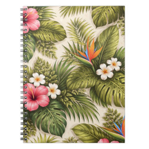 Tropisches Blumenmuster – Hibiskus, Monstera Notizblock