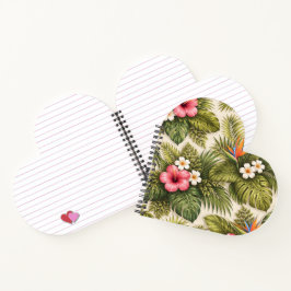 Tropisches Blumenmuster – Hibiskus, Monstera Notizbuch