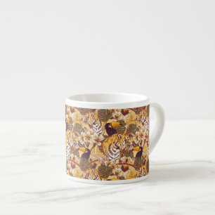 Tropisches Blumenmuster mit Tiger Espressotasse