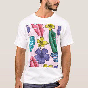Tropisches Blumenmuster: Muster nahtloser Blätter T-Shirt