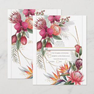 Tropisches Blumenparadies Botanisches Gold R.S.V.P Einladung