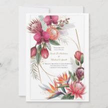 Tropisches Blumparadies Botanisches Gold Hochzeit