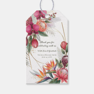 Tropisches Blumparadies Botanisches Gold Hochzeit  Geschenkanhänger