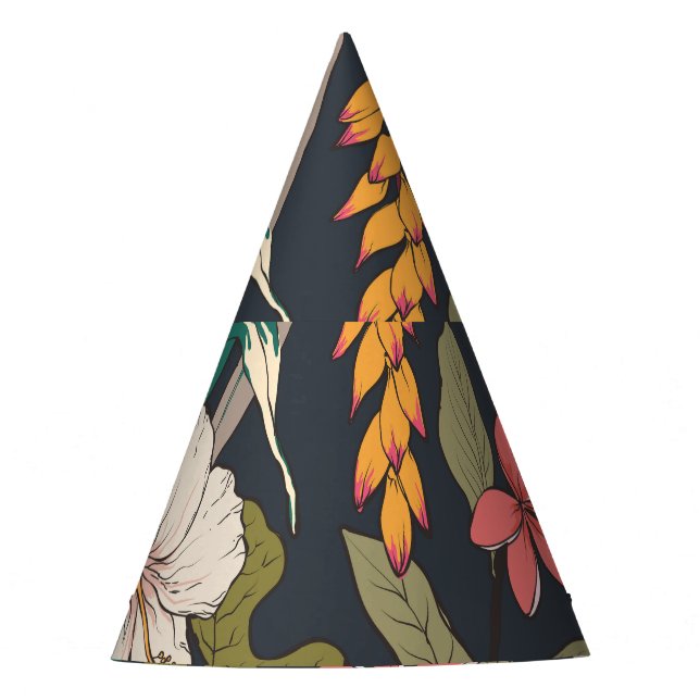 Tropisches Blut: Muster nahtloser Blume Partyhütchen (Vorderseite)