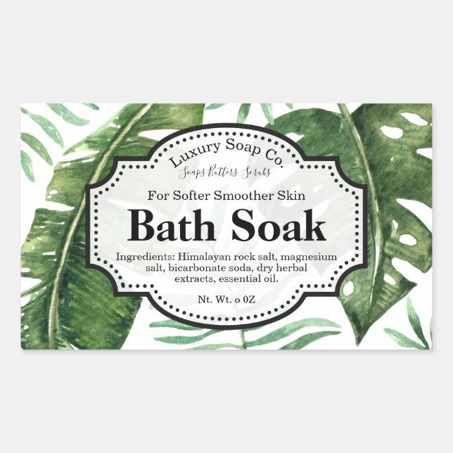 Tropisches Body-Scrub-Etikett Rechteckiger Aufkleber (Vorderseite)