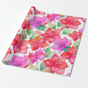 Tropisches Bougainvillea-Muster Geschenkpapier